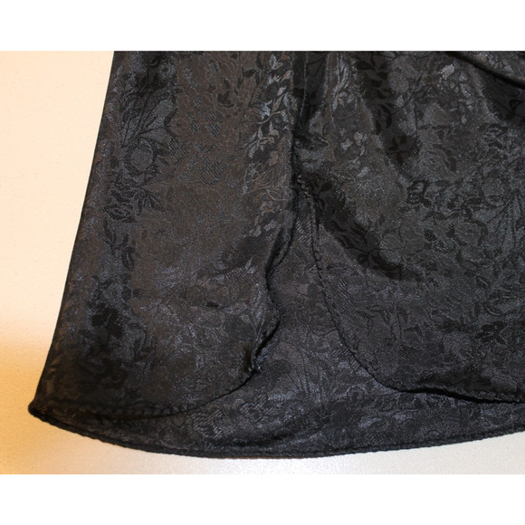 Vintage Black Jacquard Slip‎ Dress 90s Witchy Whimsigoth Party Lingerie Size M - Picture 6 of 8